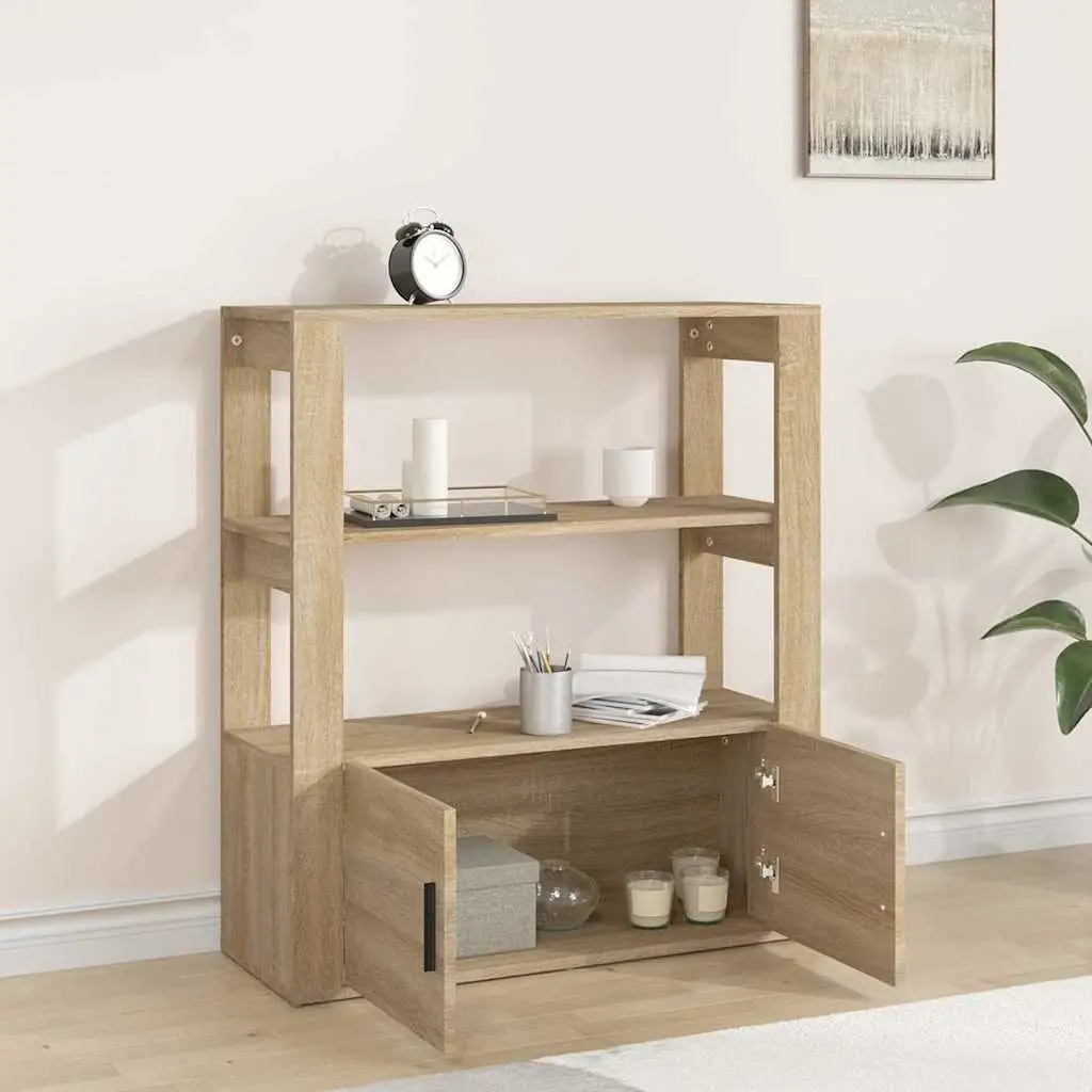 Brown Engineered Wood Sideboard with Storage Doors