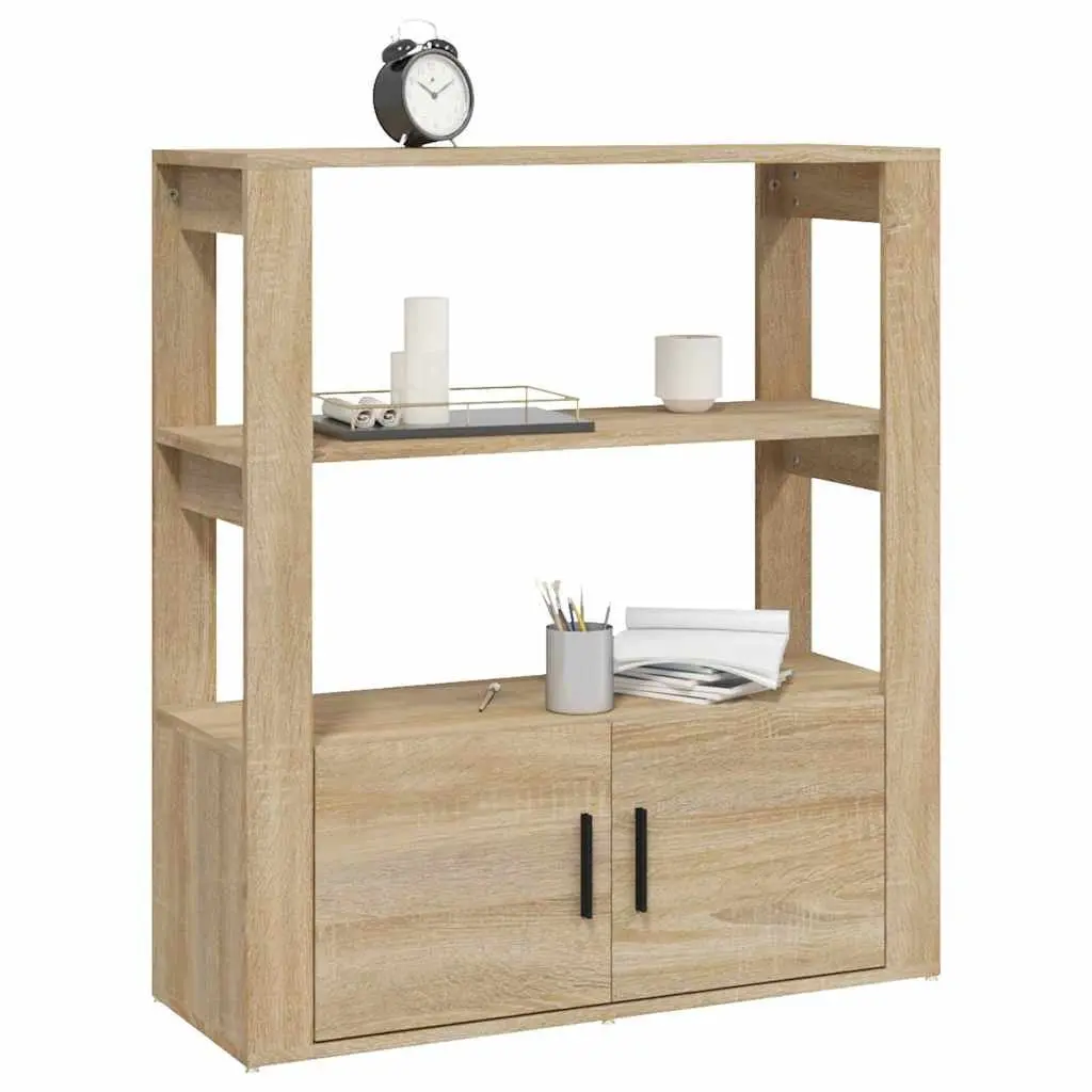 Brown Engineered Wood Sideboard with Storage Doors