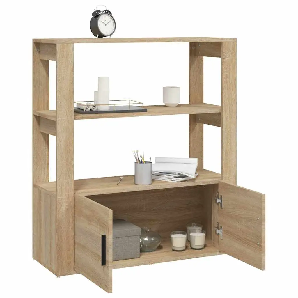Brown Engineered Wood Sideboard with Storage Doors