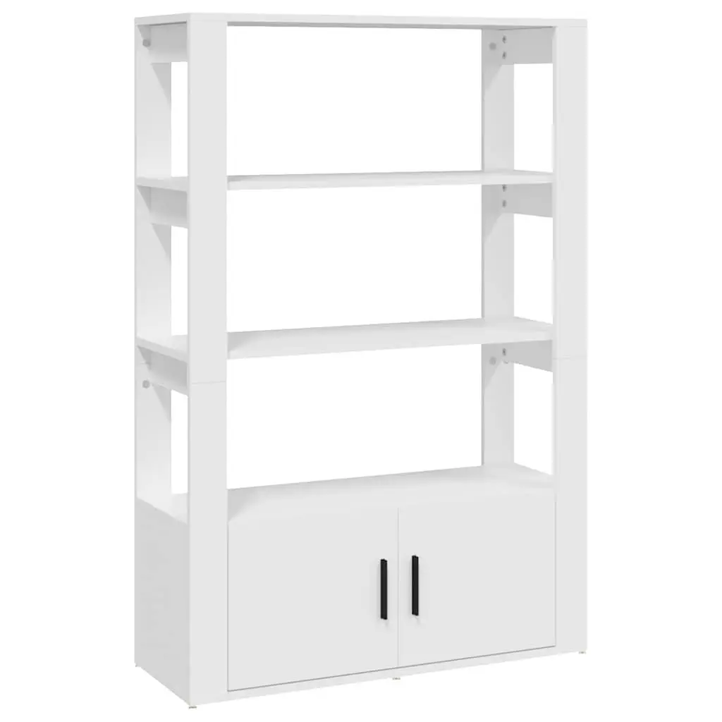 Engineered Wood White Sideboard Cabinet 80x30x119.5cm