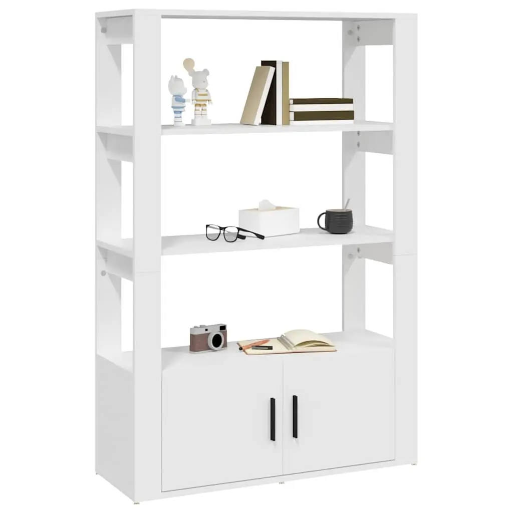 Engineered Wood White Sideboard Cabinet 80x30x119.5cm