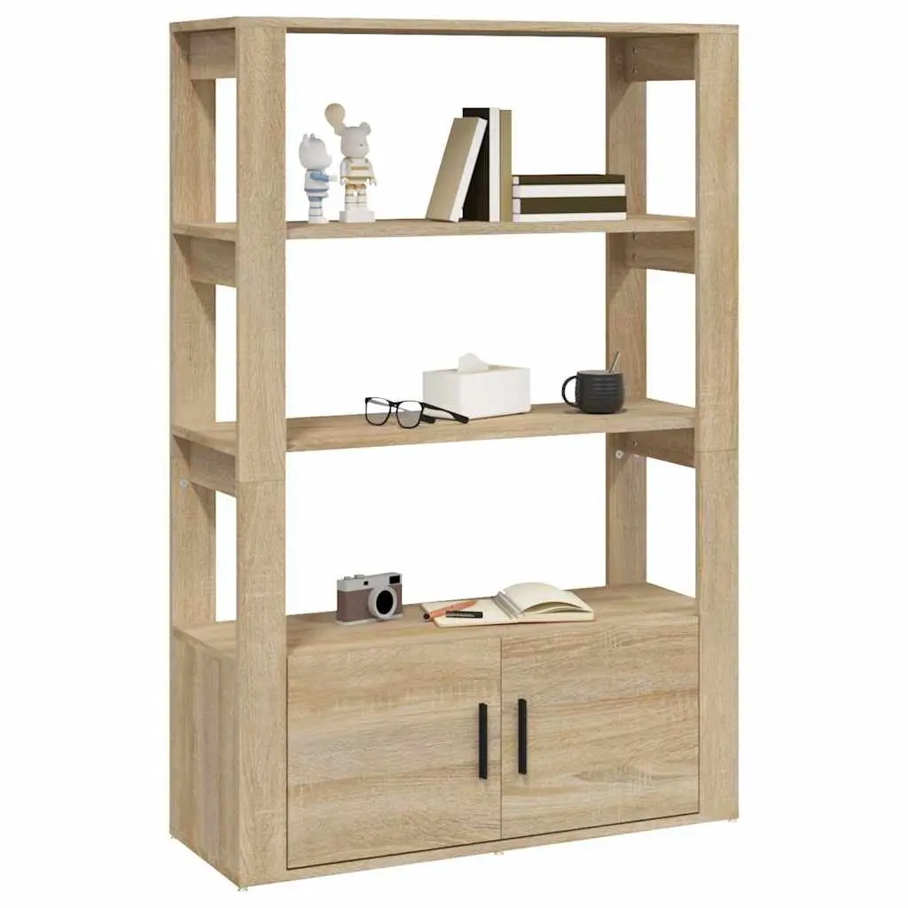 Brown Sideboard Storage Cabinet with Doors and Shelves