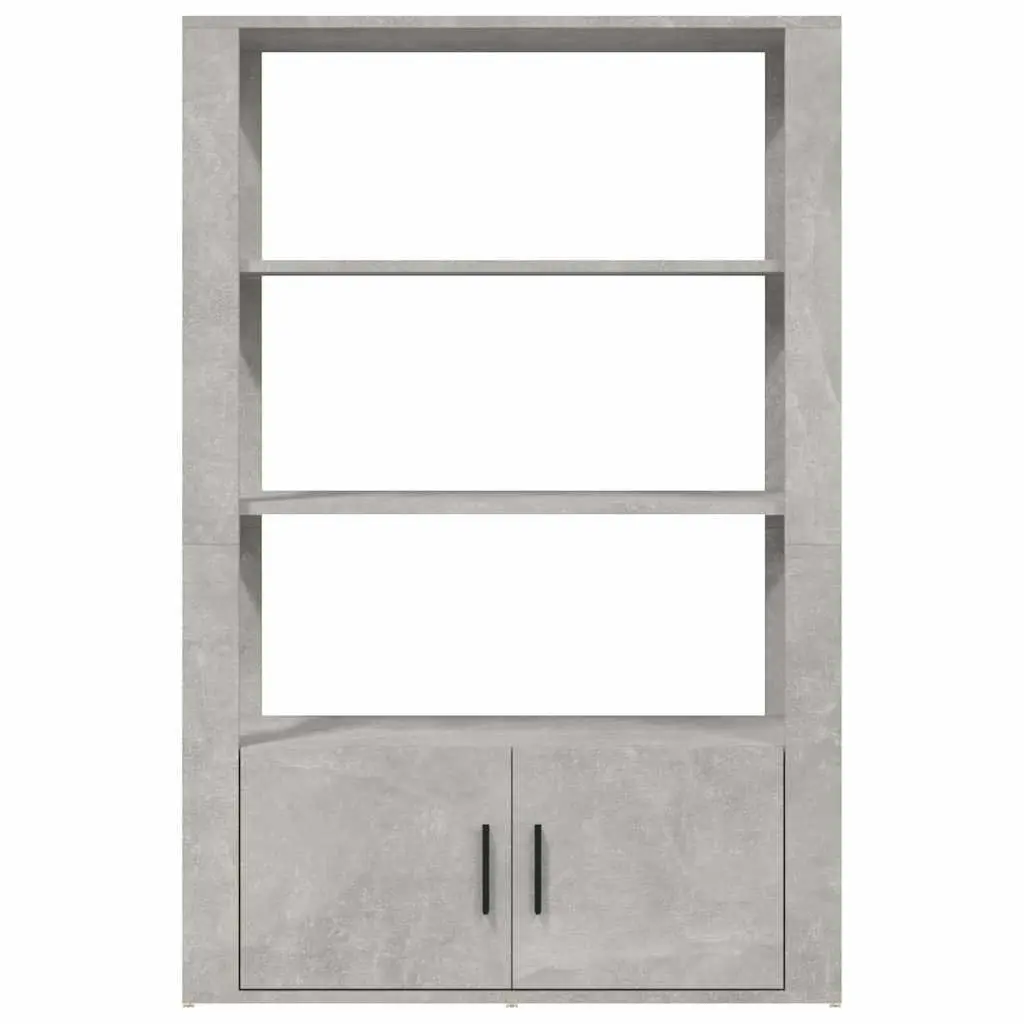 Grey Storage Cabinet with Engineered Wood Shelves