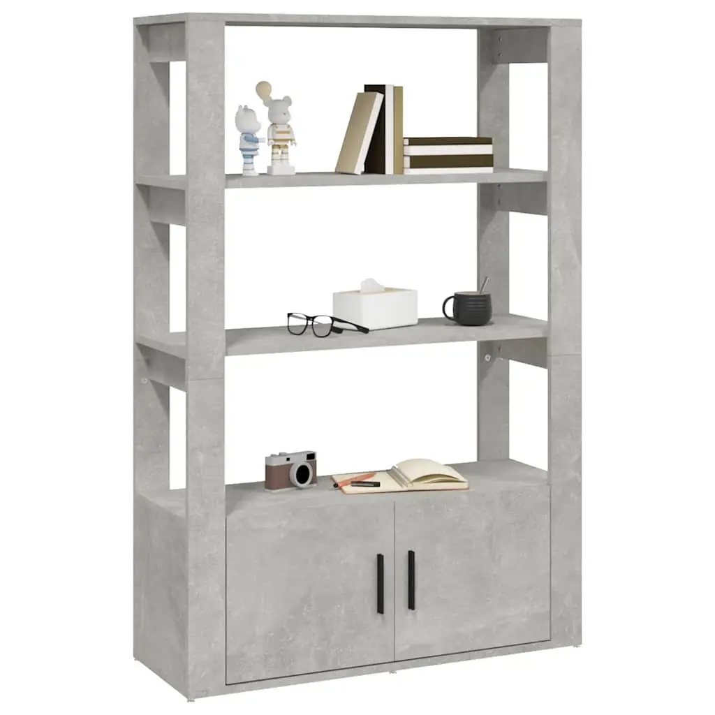 Grey Storage Cabinet with Engineered Wood Shelves