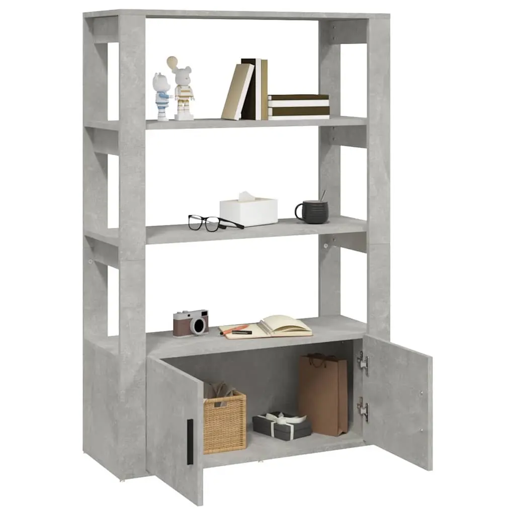 Grey Storage Cabinet with Engineered Wood Shelves