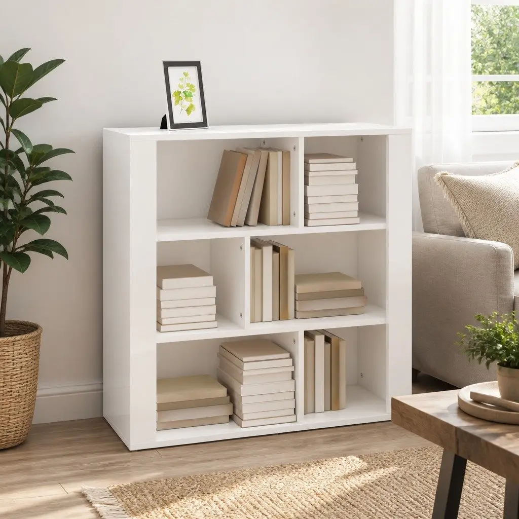 Sideboard Engineered Wood 80 x 30 x 80 cm High Gloss White