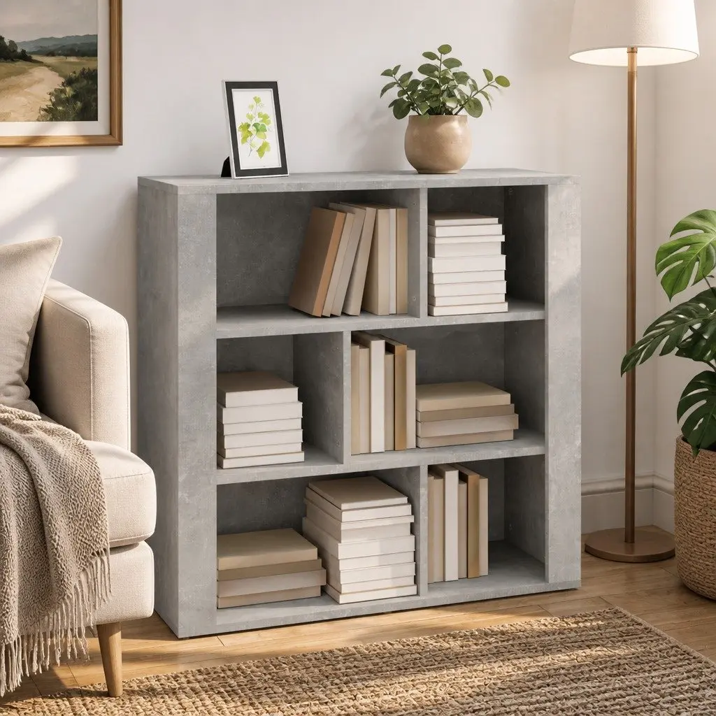 Grey Sideboard 80x30x80 cm Engineered Wood Storage