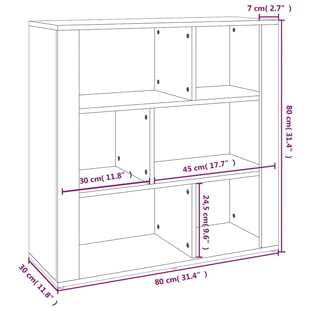 Grey Sideboard 80x30x80 cm Engineered Wood Storage