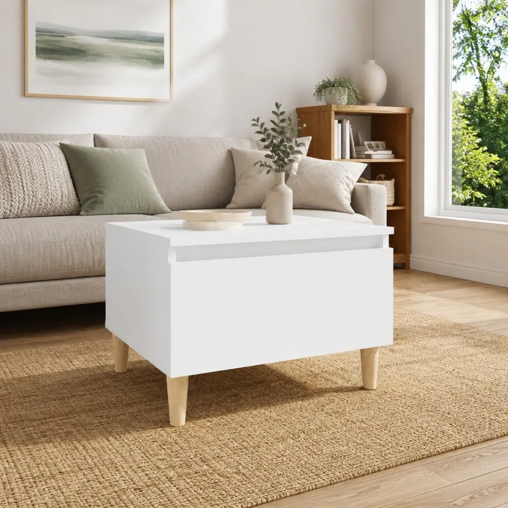 White End Table with Drawer for Organized Storage