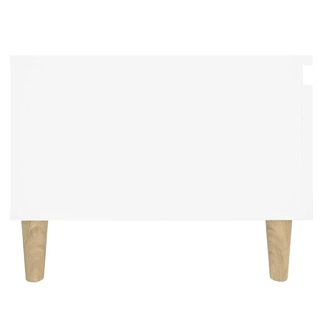 White Engineered Wood Side Tables with Drawer Storage