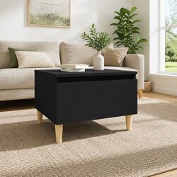 Scandinavian Design Black Side Table with Storage