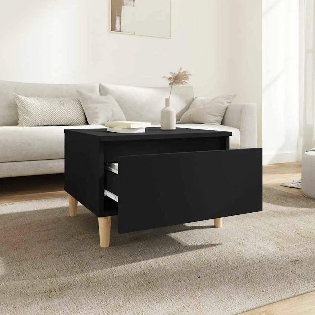 End Table Black Side Accent Living Room Storage Drawer Scandinavian Furniture