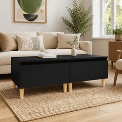 Sturdy Black Side Tables Set of 2, 50x46x35 cm