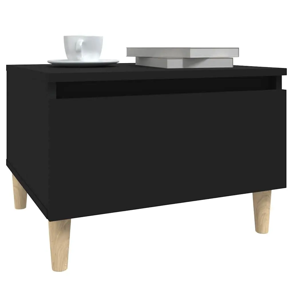 End Tables Engineered Wood 50x46x35 cm Black 2 pcs Side Table Accent Furniture