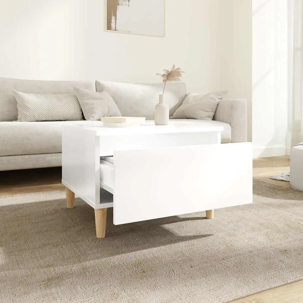 End Tables Side Tables 2 pcs White High Gloss Scandinavian Living Room Accent
