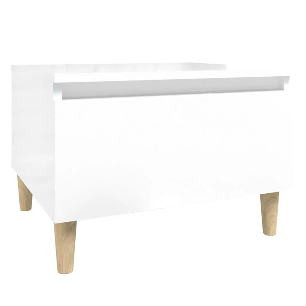 End Tables Side Tables 2 pcs White High Gloss Scandinavian Living Room Accent