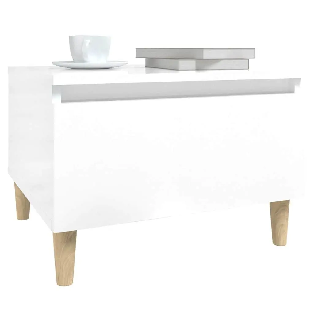 End Tables Side Tables 2 pcs White High Gloss Scandinavian Living Room Accent