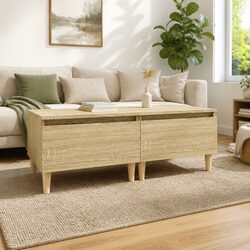 Stylish Brown End Tables with Storage Drawers - 2 pcs