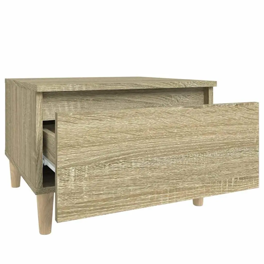 End Table Side Tables 2 pcs Brown Engineered Wood Storage Drawer Living Room