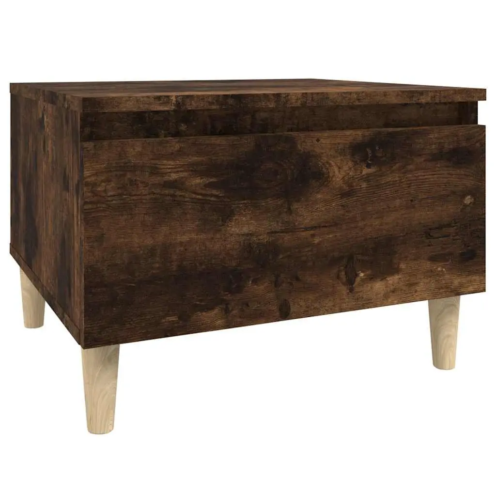 Brown Scandinavian End Table with Drawer