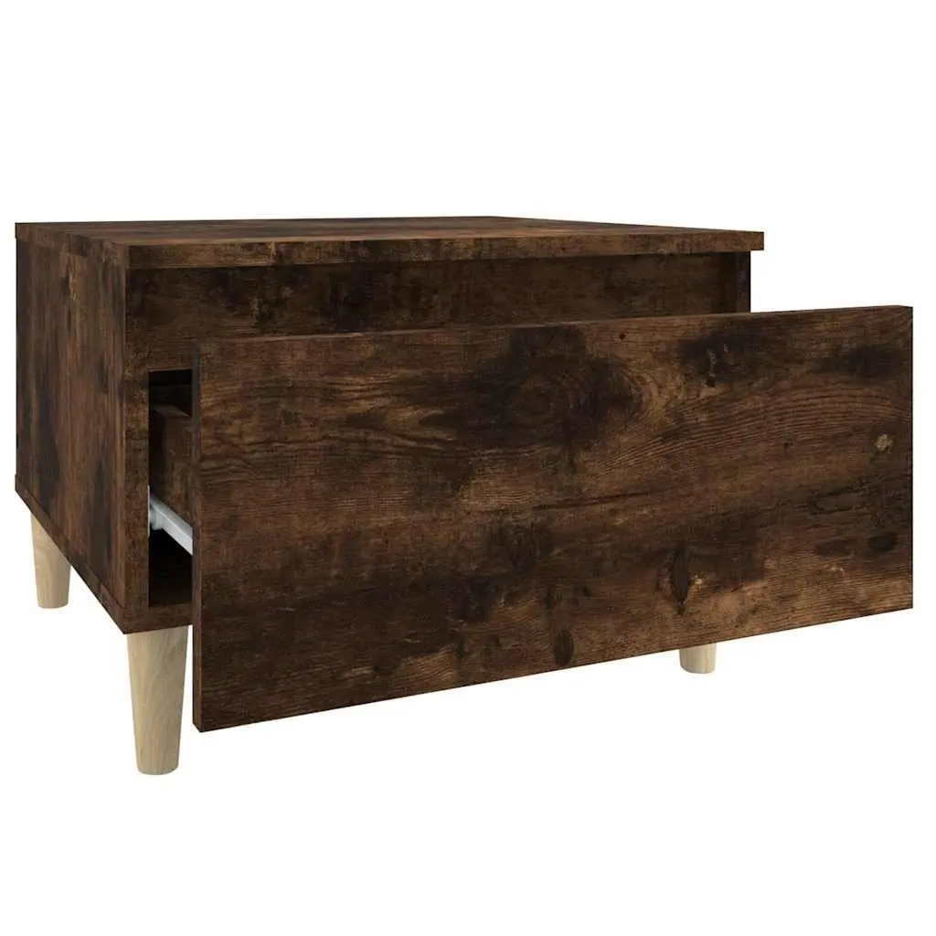 Brown Scandinavian End Table with Drawer