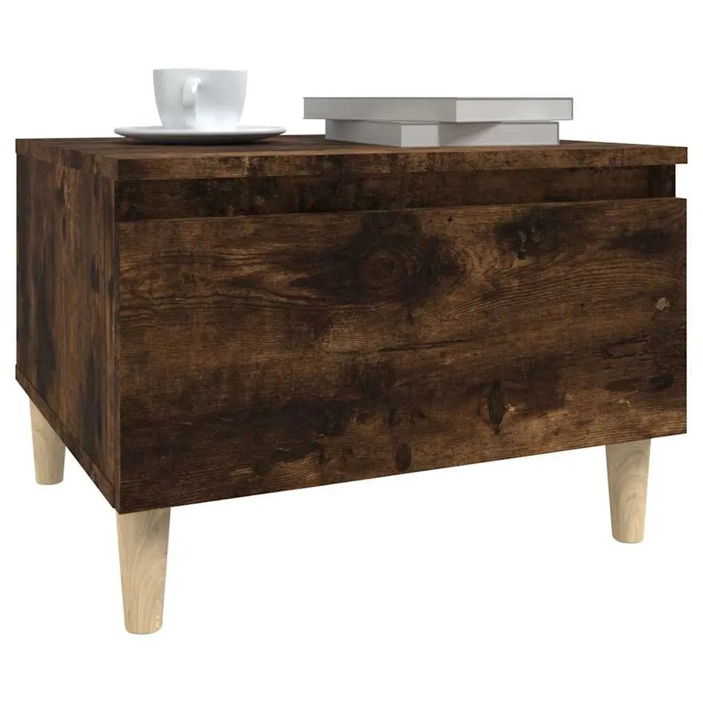 Brown Scandinavian End Table with Drawer