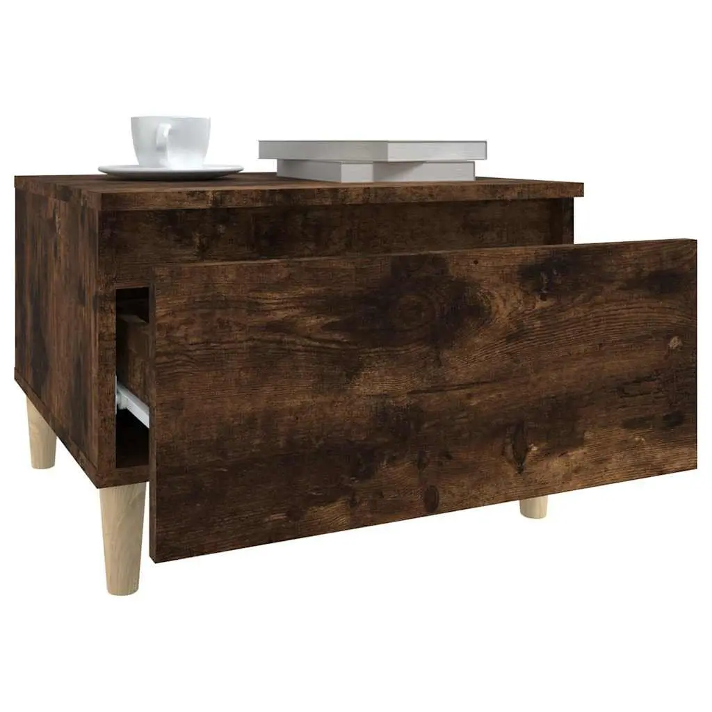 Brown Scandinavian End Table with Drawer