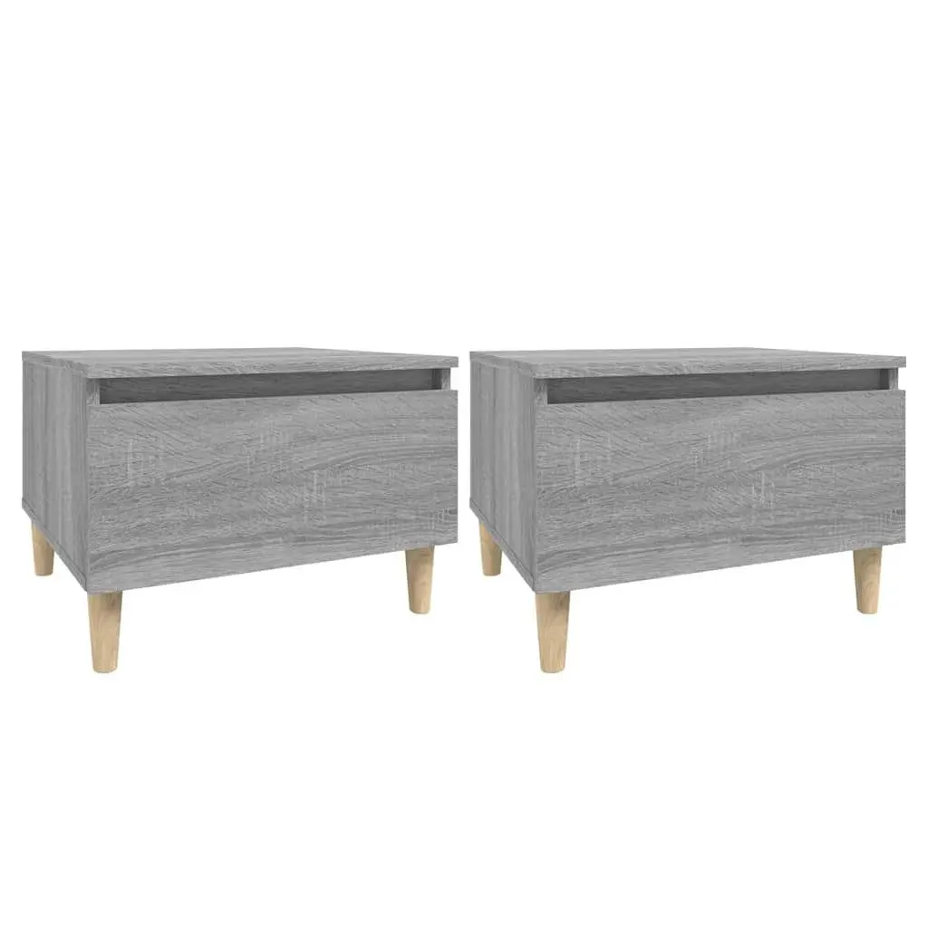 End Table Side Tables 2 pcs Grey Scandinavian Living Room Accent Furniture