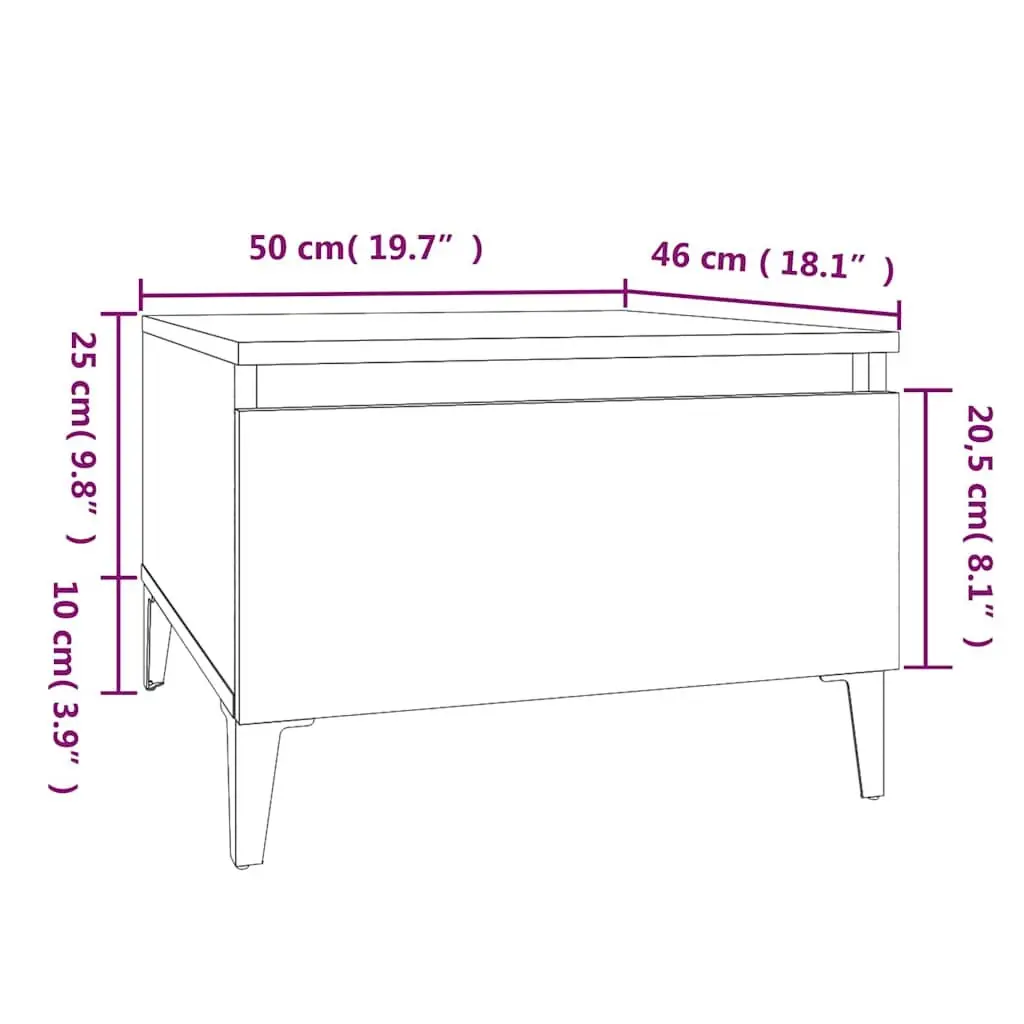 Industrial-Style White End Table with Drawer