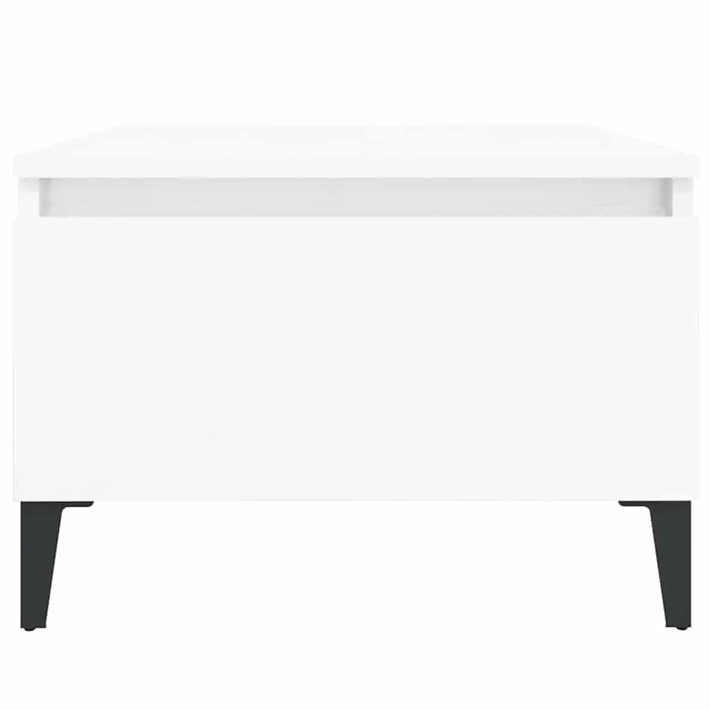 Side Tables Engineered Wood 50x46x35cm High Gloss White Set of 2