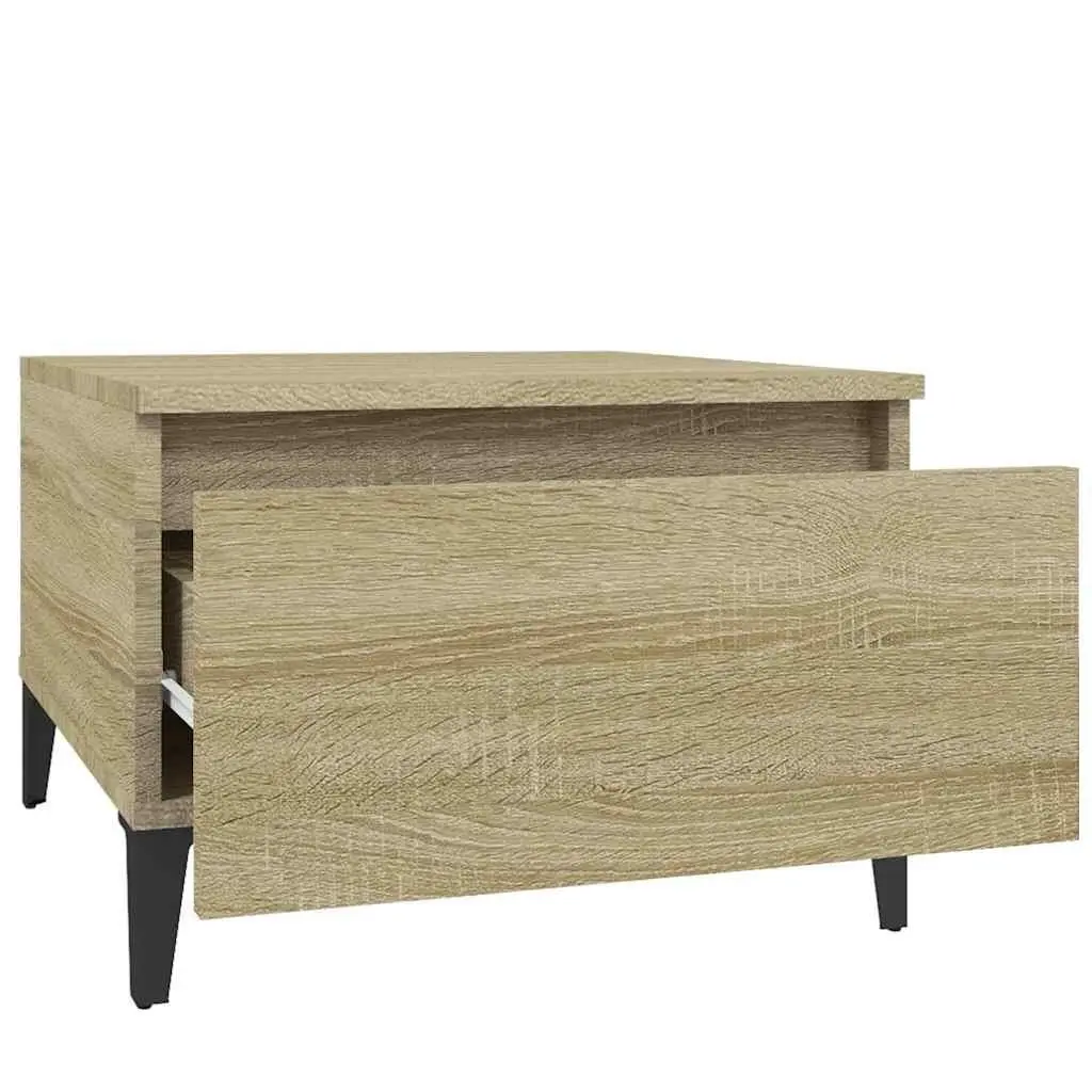 Brown Engineered Wood End Tables with Drawers