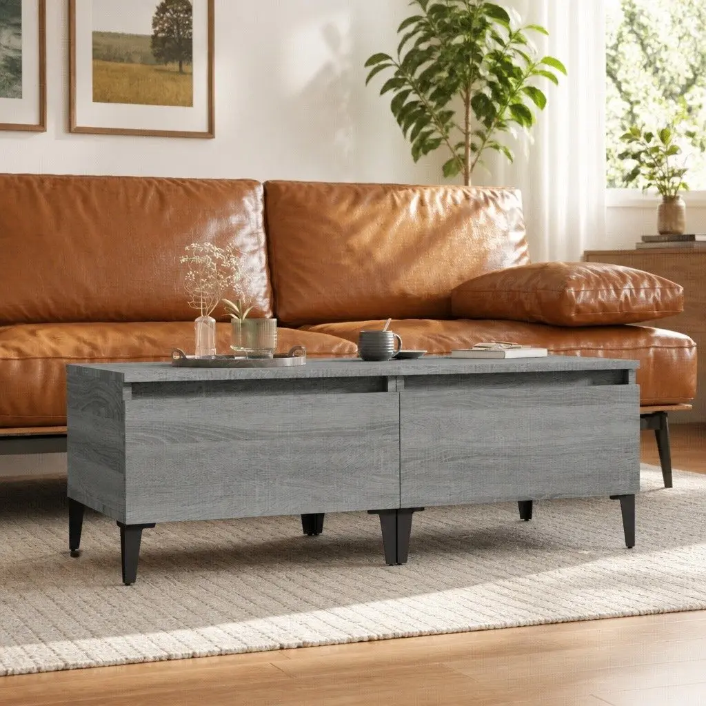 Side Tables Engineered Wood Grey 50 x 46 x 35 cm Set of 2