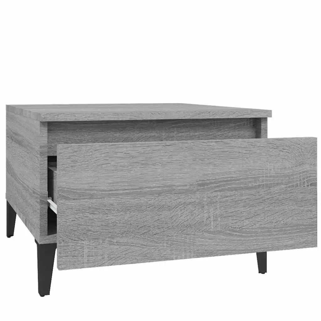 Side Tables Engineered Wood Grey 50 x 46 x 35 cm Set of 2