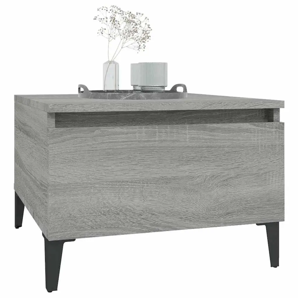 Side Tables Engineered Wood Grey 50 x 46 x 35 cm Set of 2