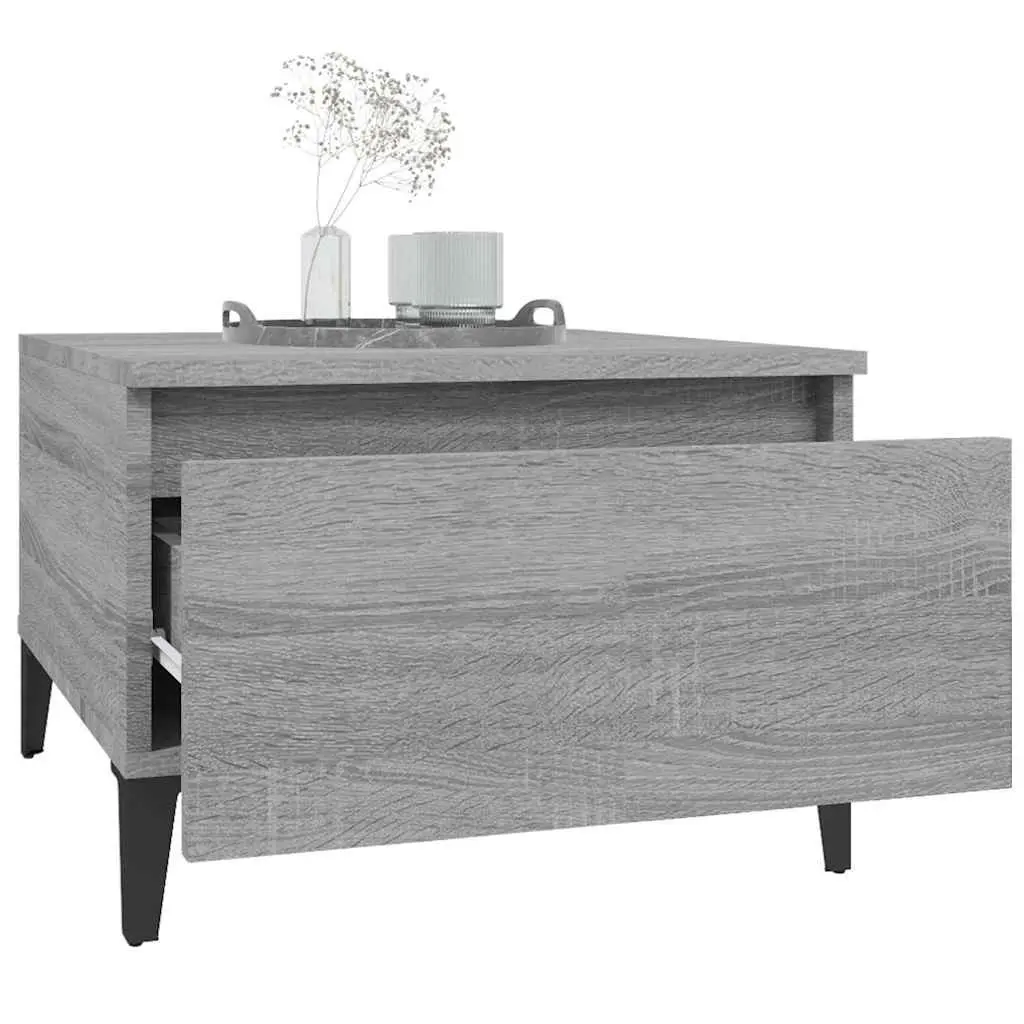 Side Tables Engineered Wood Grey 50 x 46 x 35 cm Set of 2