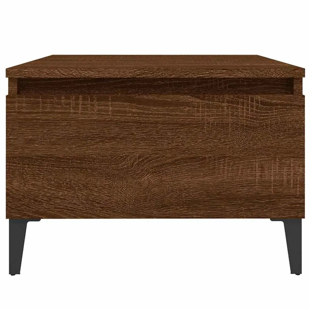 End Tables Engineered Wood Brown Oak 2 pcs Industrial Side Table with Drawer Storage