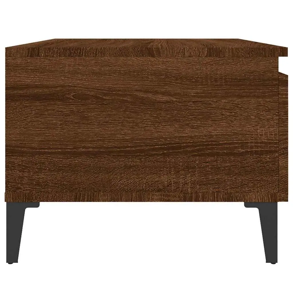 End Tables Engineered Wood Brown Oak 2 pcs Industrial Side Table with Drawer Storage