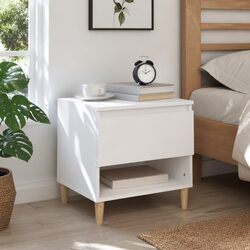 White Engineered Wood Bedside Table 50x46x50 cm
