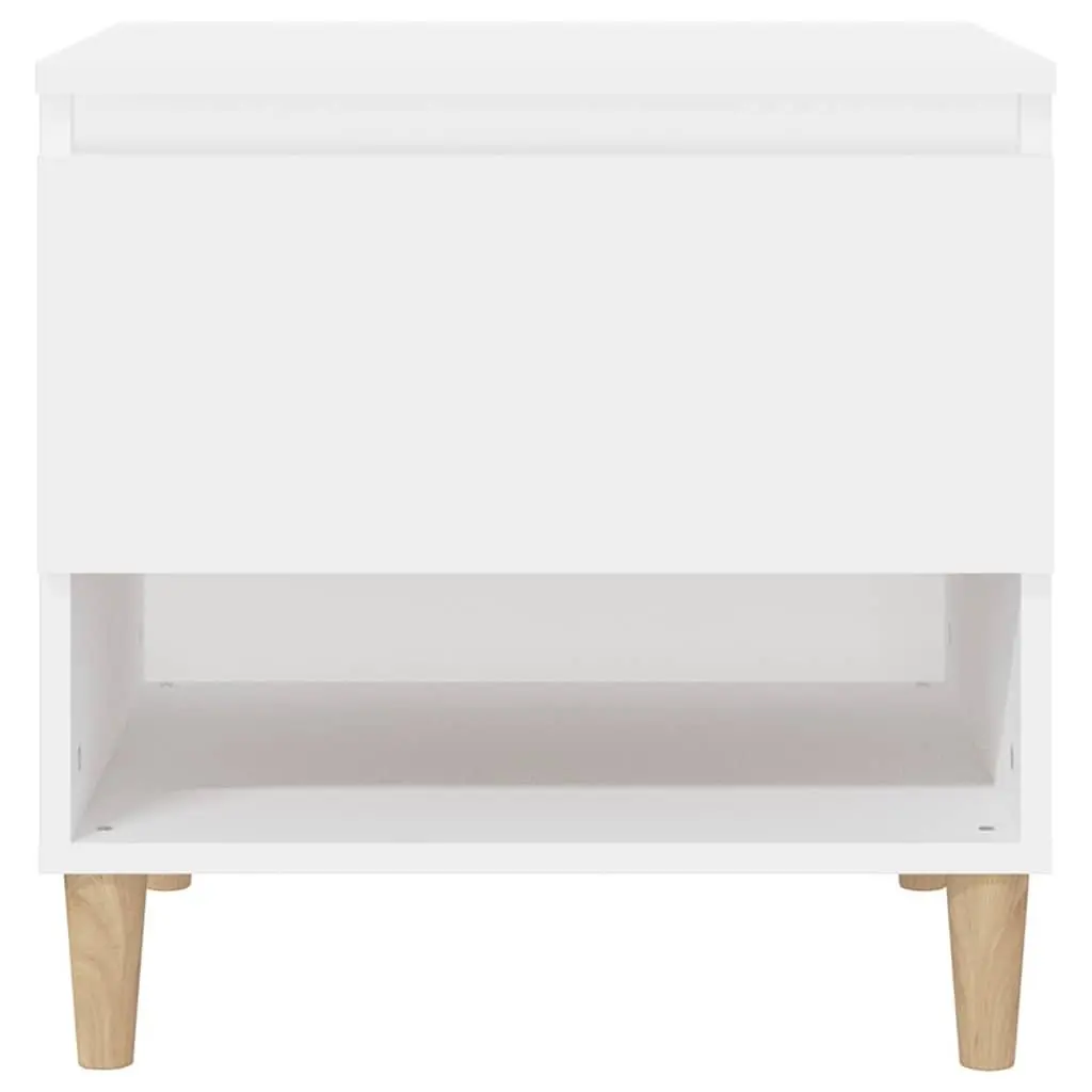White Engineered Wood Bedside Table 50x46x50 cm