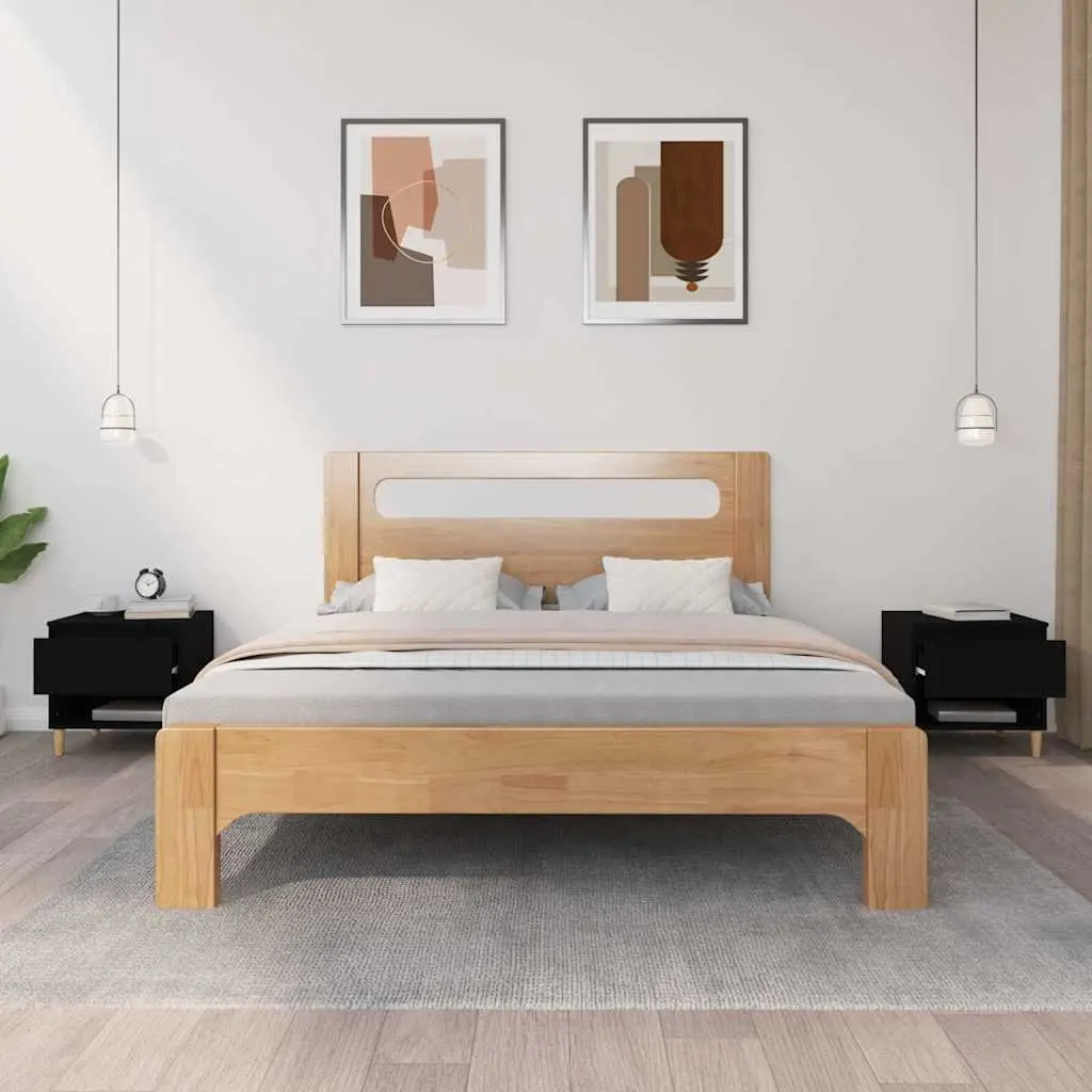 Bedside Tables Engineered Wood 50x46x50 cm Black 2 pcs