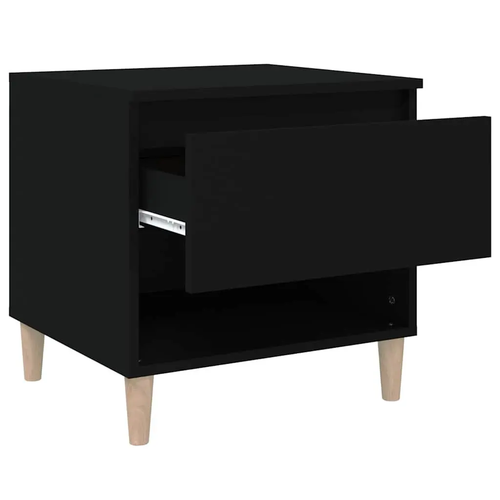 Bedside Tables Engineered Wood 50x46x50 cm Black 2 pcs