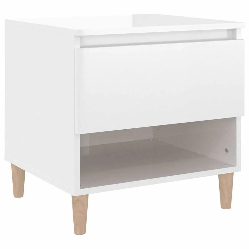 White High Gloss Bedside Table with Ample Storage