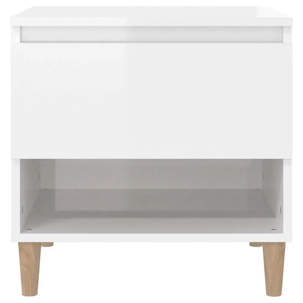 White High Gloss Bedside Table with Ample Storage