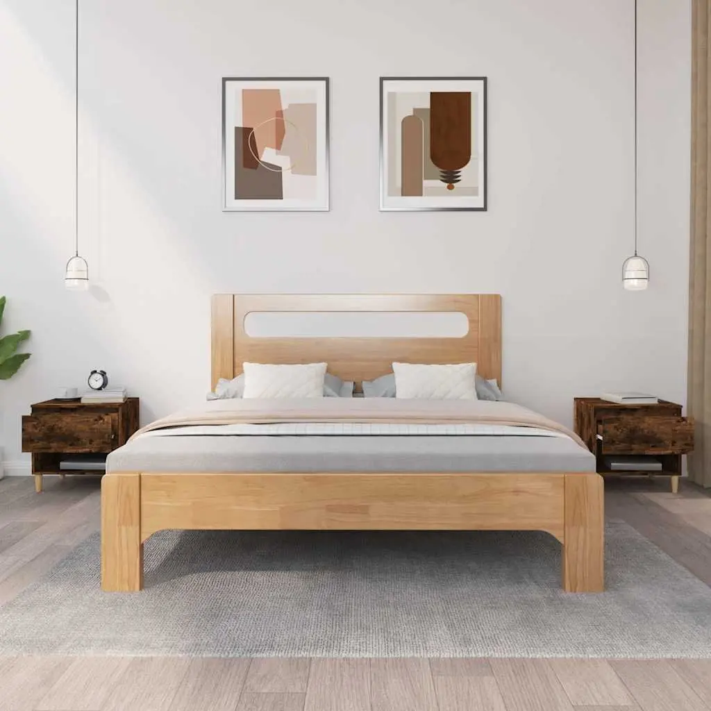 Set of 2 Brown Engineered Wood Nightstands for Bedrooms