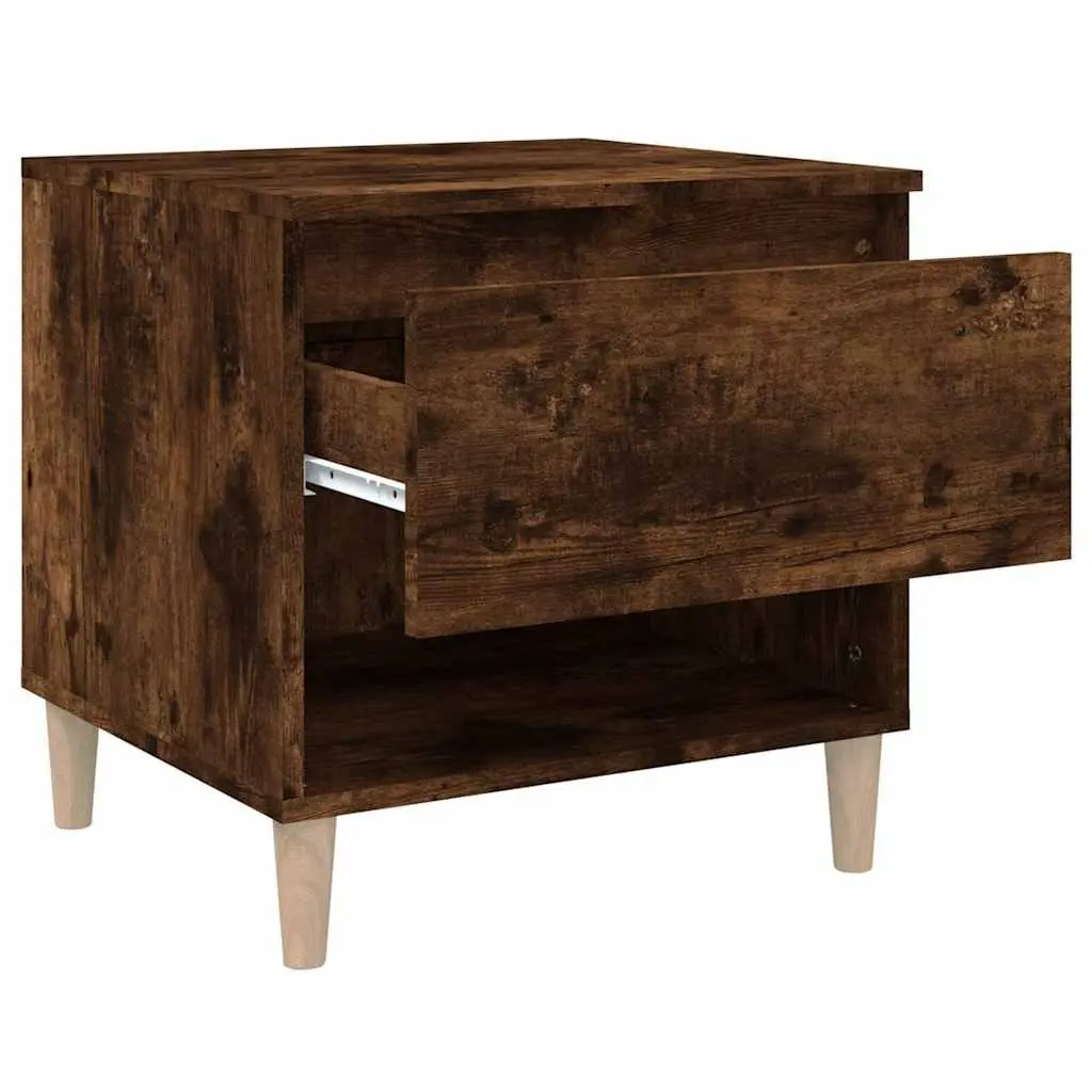 Set of 2 Brown Engineered Wood Nightstands for Bedrooms