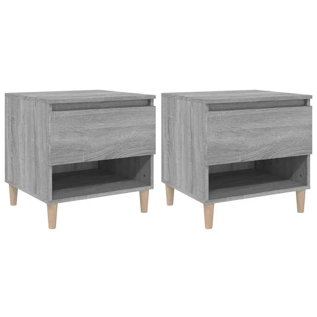 Bedside Tables 2 pcs Grey Sonoma 50x46x50 cm Engineered Wood Nightstands