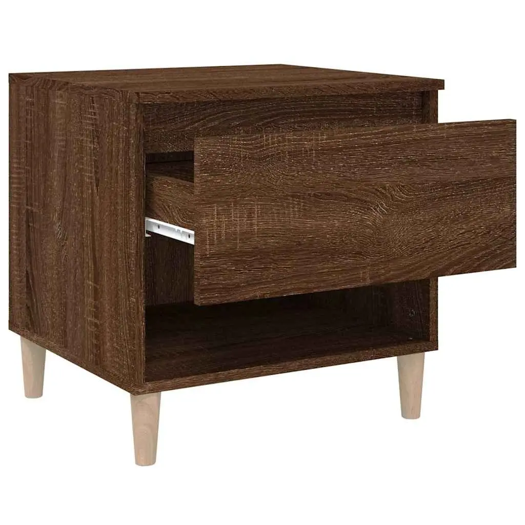 Brown Oak Bedside Tables, 2 pcs, 50x46x50 cm
