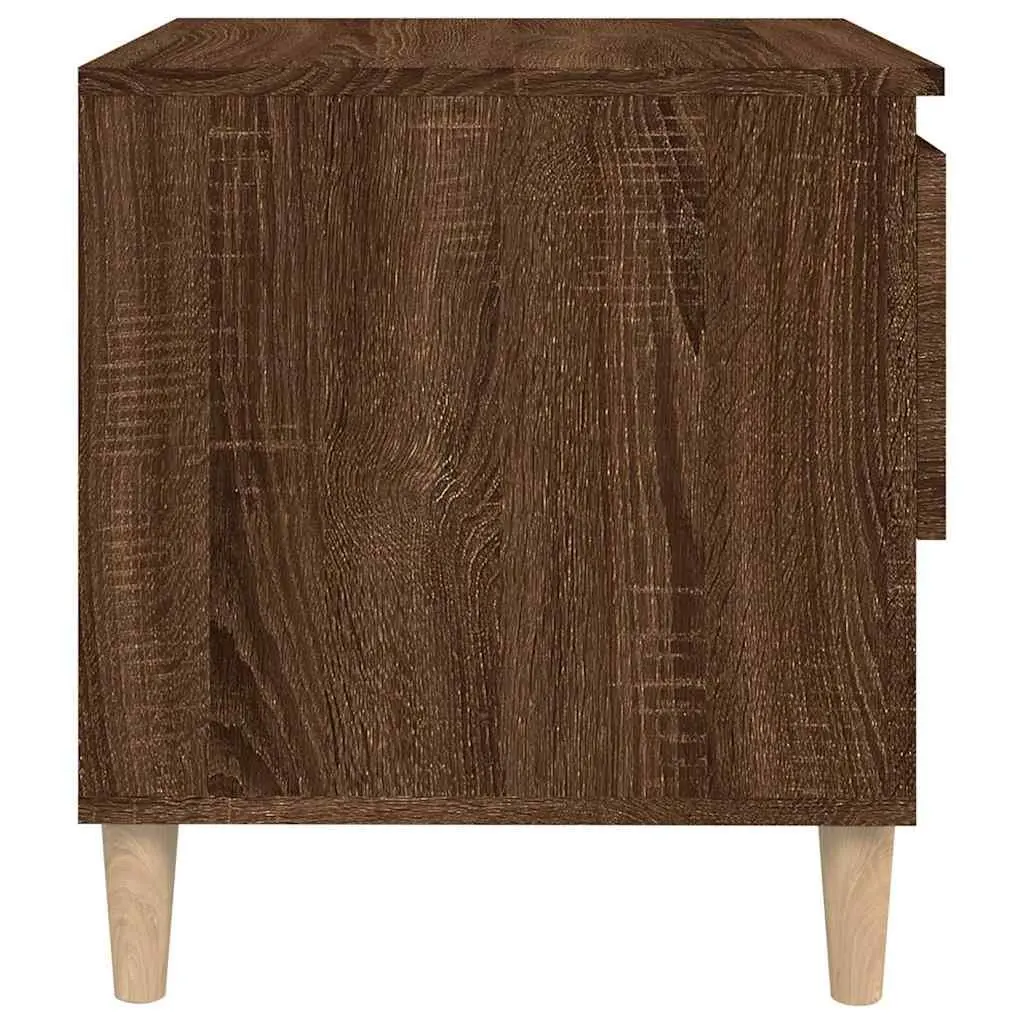 Brown Oak Bedside Tables, 2 pcs, 50x46x50 cm