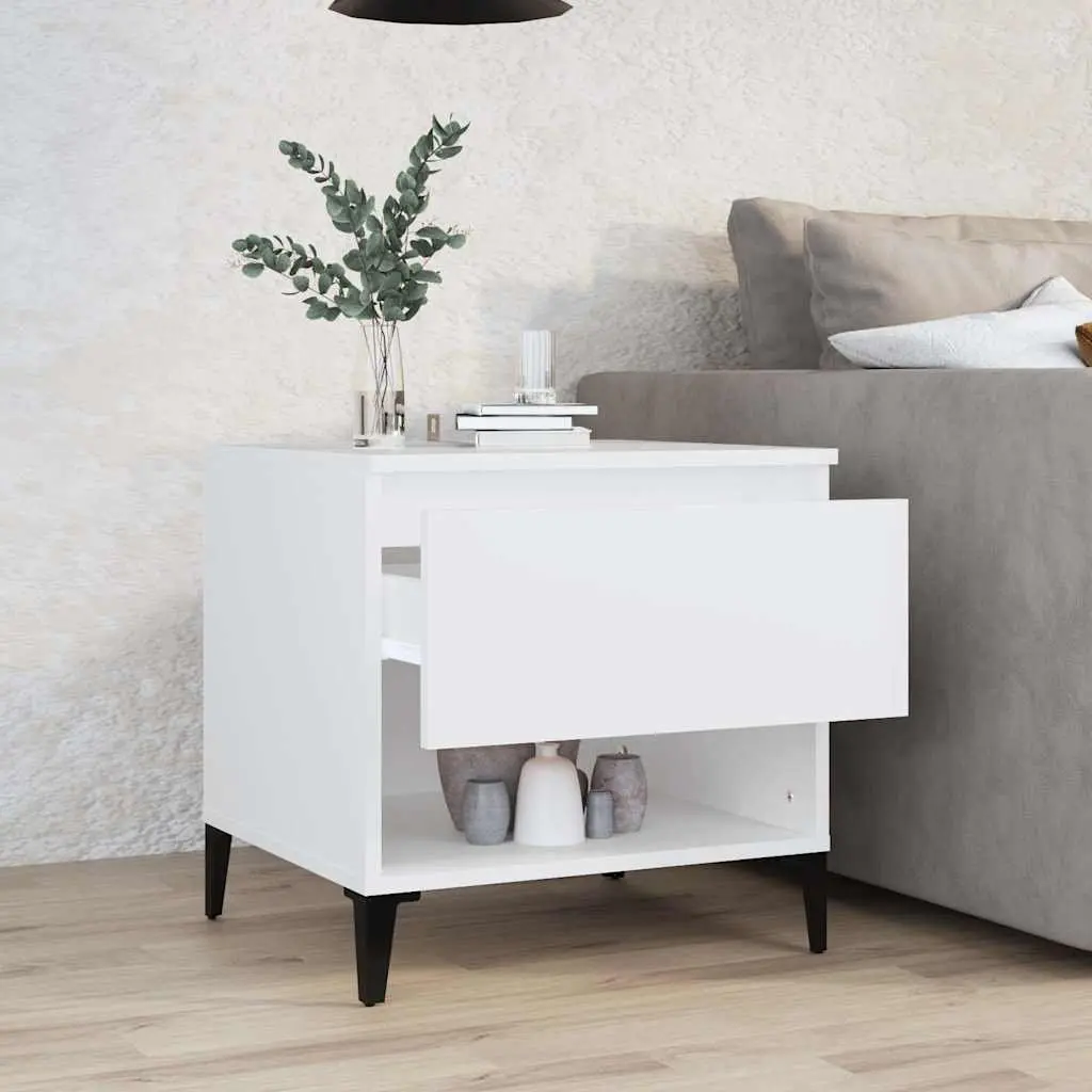 Side Table Engineered Wood 50W x 46D x 50H cm White