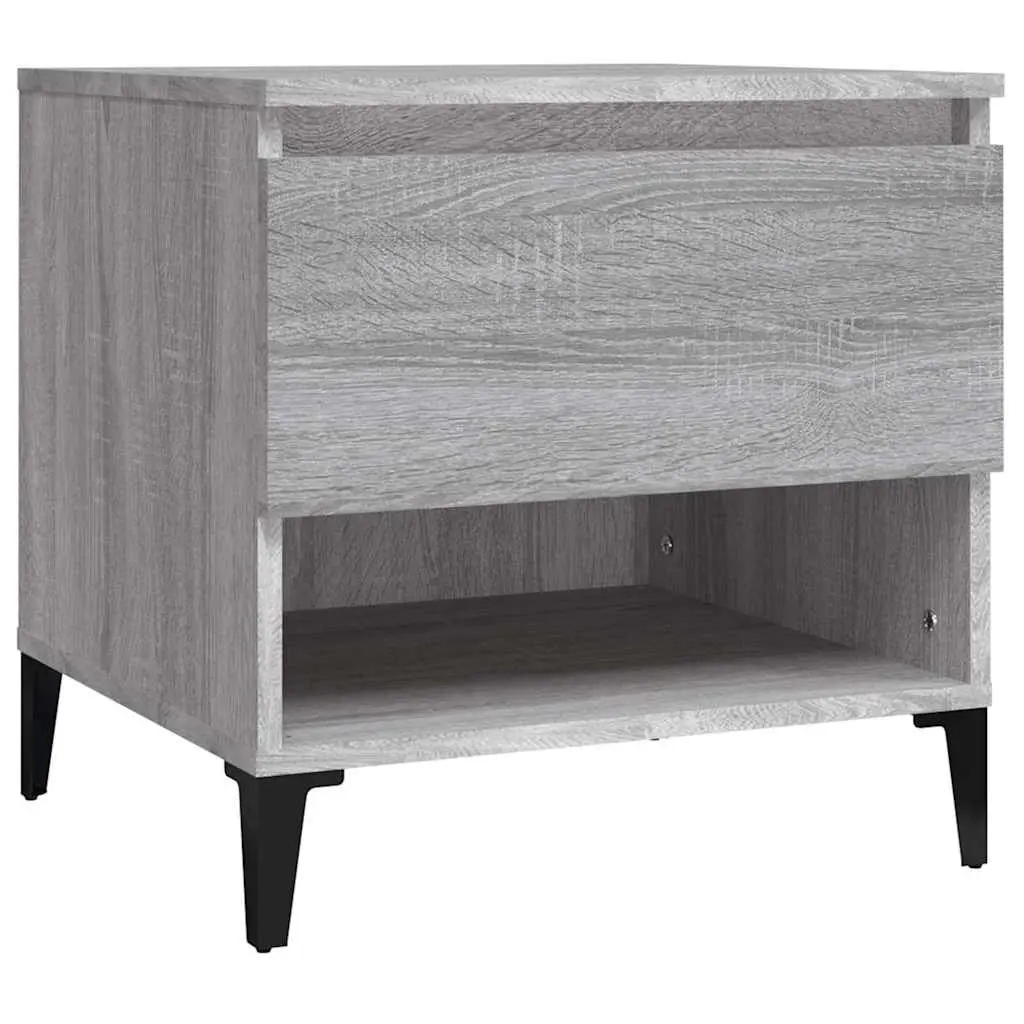 End Tables Engineered Wood Grey 50 x 46 x 50 cm Industrial Style 2 pcs